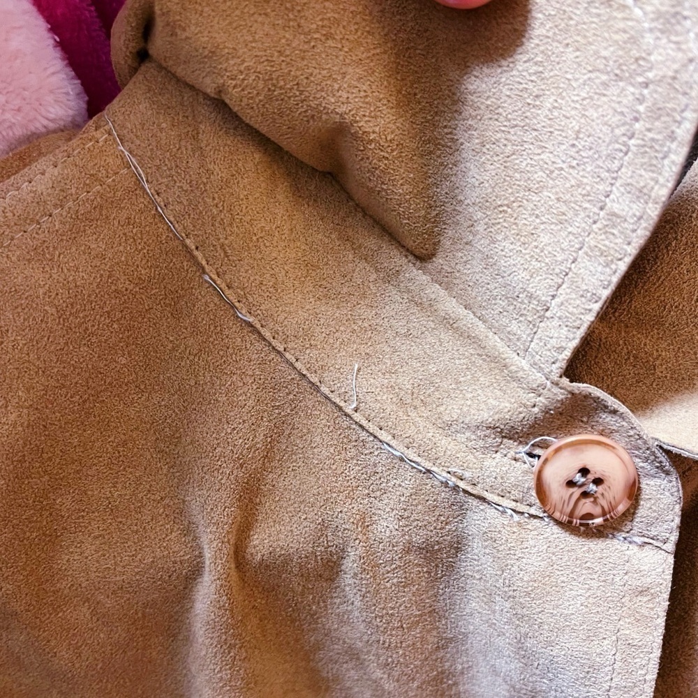 Ultrasuede Camel Dress Women’s S-M Tan Sleeveless Button-Down Midi Vintage - Picture 10 of 13